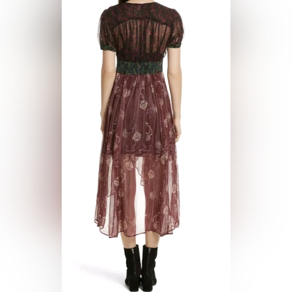 Free People Daisy Fields Sheer Floral Maxi Tunic Dress Size XS - Picture 4 of 10